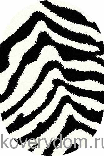 Ковер SHAGGY ULTRA s604 BONE-BLACK Овал